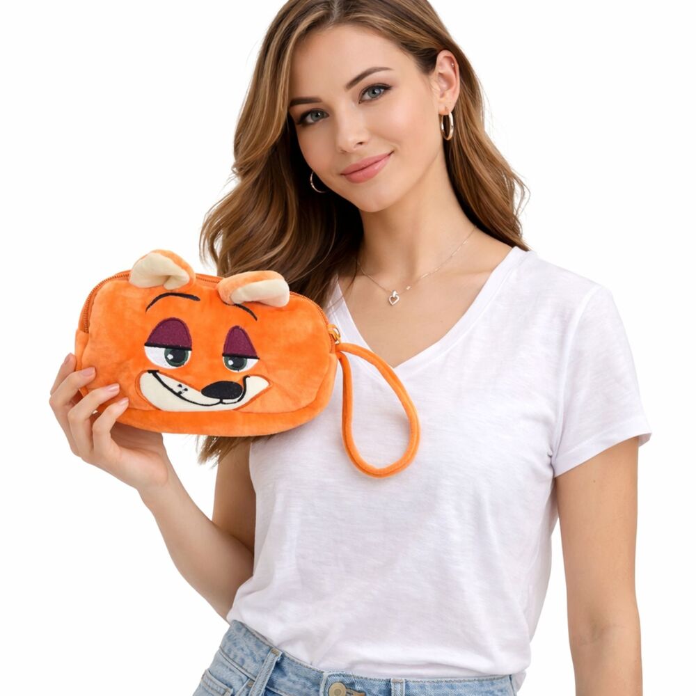 Zootopia Nick Wilde Orange Animal Face Plush Wristlet